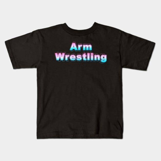 Arm Wrestling Kids T-Shirt by Sanzida Design